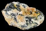 Cerussite Crystals with Bladed Barite on Galena - Morocco #165743-2
